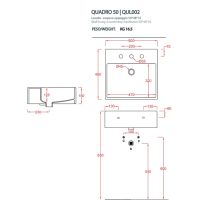 Раковина Artceram Quadro QUL002 50х48 схема 2