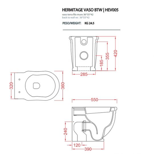 Унитаз Artceram Hermitage HEV005 схема 2