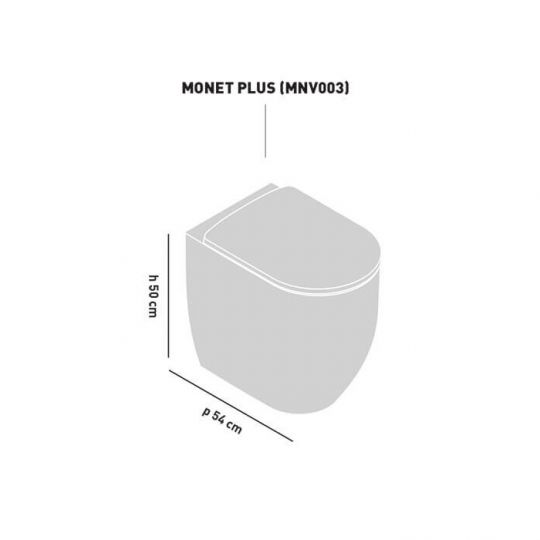 Напольный безободковый унитаз Artceram Monet 360x540 мм MNV003 схема 2 Напольный безободковый унитаз Artceram Monet 360x540 мм MNV003 схема 2