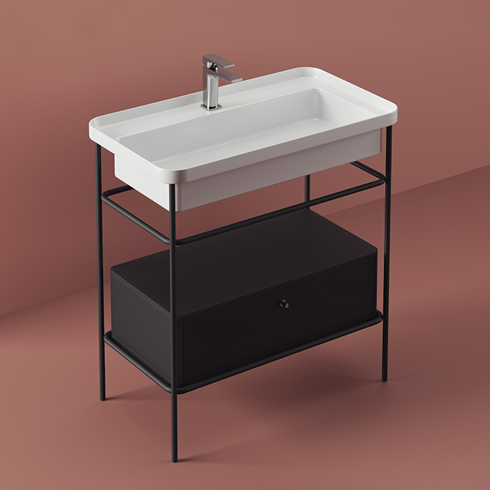 Металлическая консоль Artceram Fuori Scala 77х42.5х83см. напольная с ящиком ACM040 ФОТО