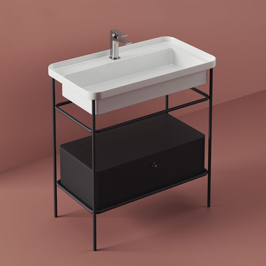 Металлическая консоль Artceram Fuori Scala 77х42.5х83см. напольная с ящиком ACM040 схема 3