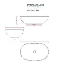 Раковина Artceram La Ciotola LCL002 70х44 схема 2