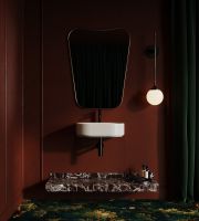 Закругленная раковина Artceram Wonder WNL003 55x43 см подвесная или накладная схема 4