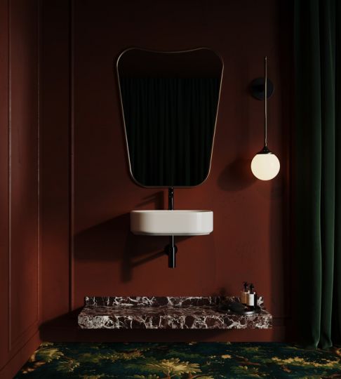 Закругленная раковина Artceram Wonder WNL003 55x43 см подвесная или накладная схема 4