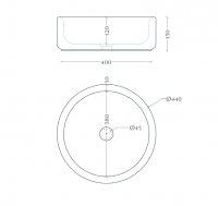 Круглая накладная раковина Artceram Wonder WNL002 44x44 см схема 2