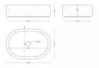 Овальная накладная раковина Artceram Wonder WNL001 55x37 см схема 2 Овальная накладная раковина Artceram Wonder WNL001 55x37 см схема 2