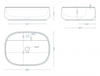 Овальная накладная раковина Artceram Whisky WHL002 60x45 см схема 2