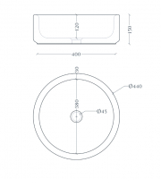 Круглая раковина Artceram Whisky WHL001 45x45 см схема 2