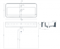 Прямоугольная раковина Artceram Rodolfo ROL005 100x45 см схема 2 Прямоугольная раковина Artceram Rodolfo ROL005 100x45 см схема 2