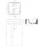Прямоугольная раковина Artceram Rodolfo ROL004 40x38 см схема 2
