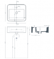 Прямоугольная раковина Artceram Rodolfo ROL003 50x45 см схема 2 Прямоугольная раковина Artceram Rodolfo ROL003 50x45 см схема 2