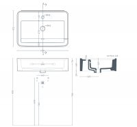 Прямоугольная раковина Artceram Rodolfo ROL002 65x45 см схема 2