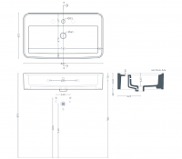 Прямоугольная раковина Artceram Rodolfo ROL001 80x45 см схема 2 Прямоугольная раковина Artceram Rodolfo ROL001 80x45 см схема 2