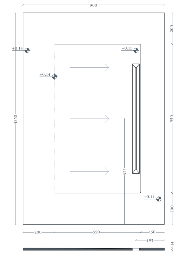 Керамический душевой поддон Artceram Aquanit PDR036 90x135 см ФОТО