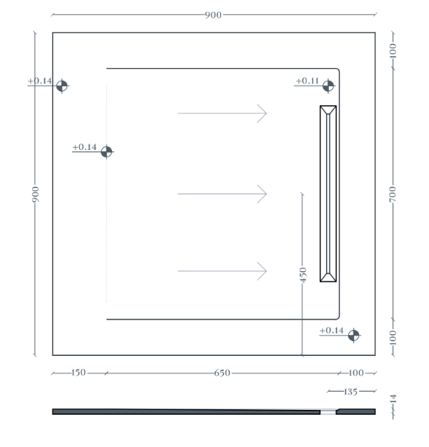 Керамический душевой поддон Artceram Aquanit PDR034 90x90 см ФОТО