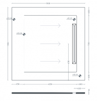 Керамический душевой поддон Artceram Aquanit PDR034 90x90 см схема 2