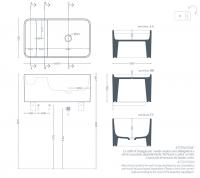Прямоугольная раковина Artceram Brooklyn BNL004 60x35 см схема 2
