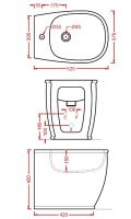 Биде напольное Artceram Atelier 370х520 мм ATB002 схема 2