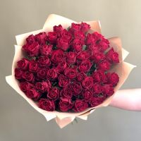 51 красная роза (40см) в упаковке