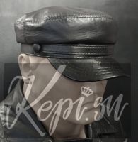 Фуражка кожаная ЧЕ-НК, картуз мужской