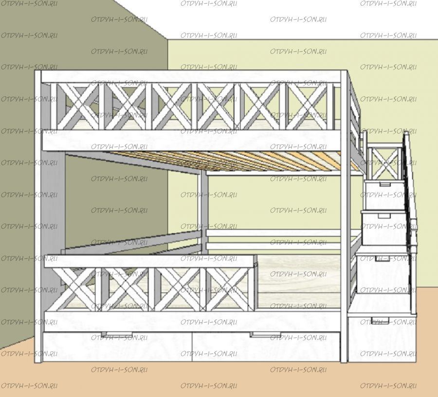 Кровать двухъярусная Прованс Лейла №7B
