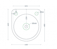 Закругленная подвесная раковина Artceram Wonder WNL004 48x44 см схема 3