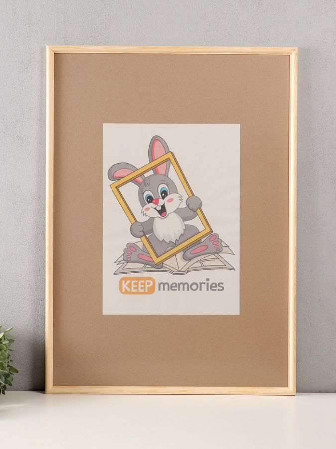 Фоторамка для фото 50?70 см Keep memories белое дерево, (пластиковый экран)
