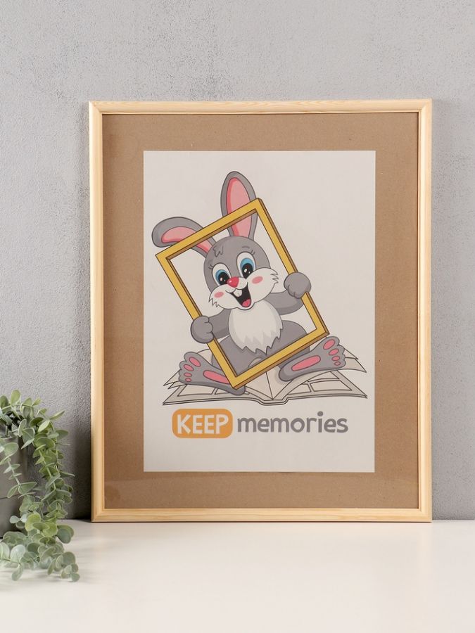 Фоторамка для фото 40?50 см Keep memories белое дерево, (пластиковый экран)