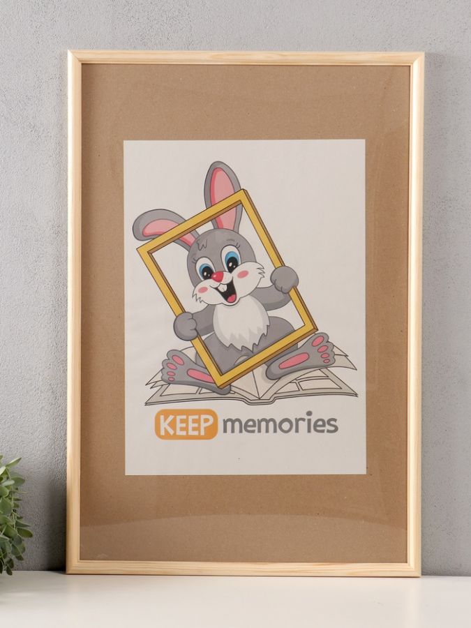 Фоторамка для фото 40?60 см Keep memories белое дерево, (пластиковый экран)