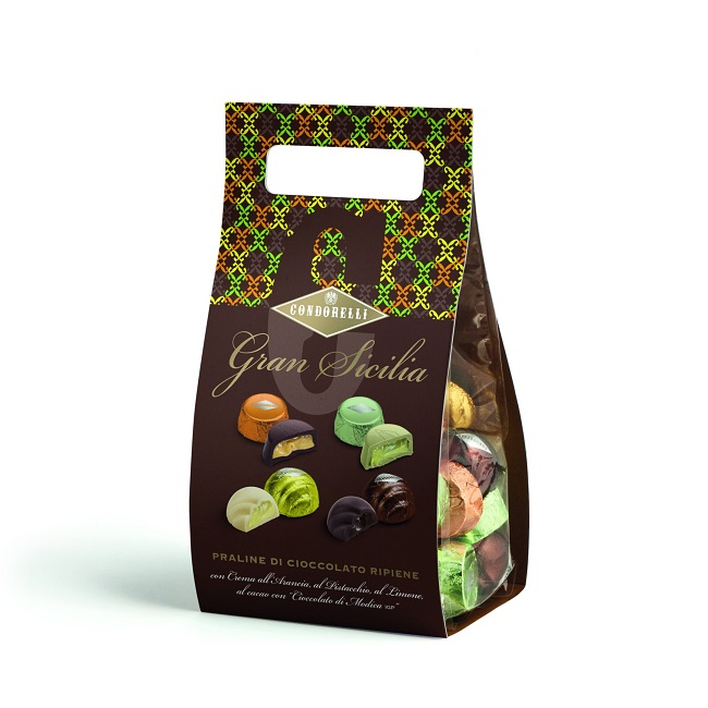 Конфеты шоколадные пралине ассорти Гран Сицилия, Condorelli, 200 г, Gran Sicilia 200 g
