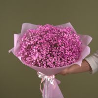 Монобукет из розовой гипсофилы