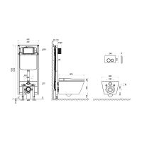 Комплект TECEspring, застенный модуль с унитазом с функцией биде схема 8