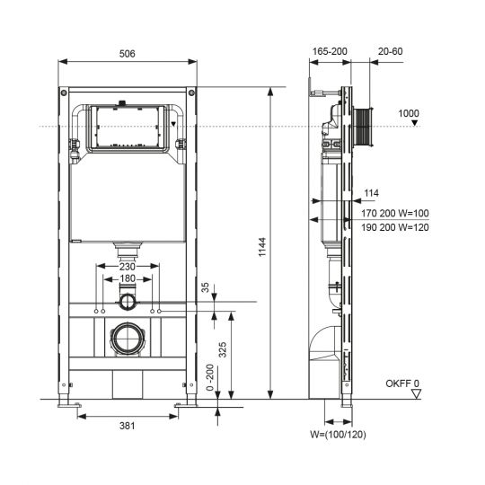 Застенный модуль TECEspring Profil схема 2