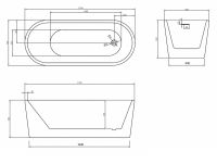 Акриловая ванна ABBER AB9272-1.7 170х70 схема 2