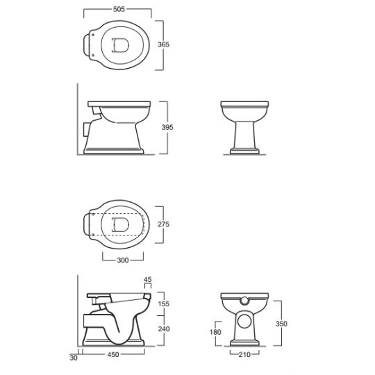 Унитаз приставной Simas Londra LO911bi схема 2