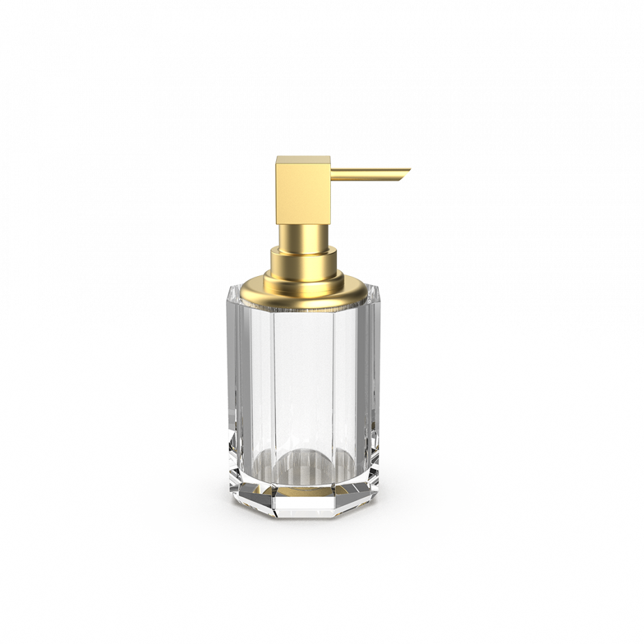 Дозатор мыла Decor Walther Kristall 09436 с фурнитурой матового золотого цвета ФОТО