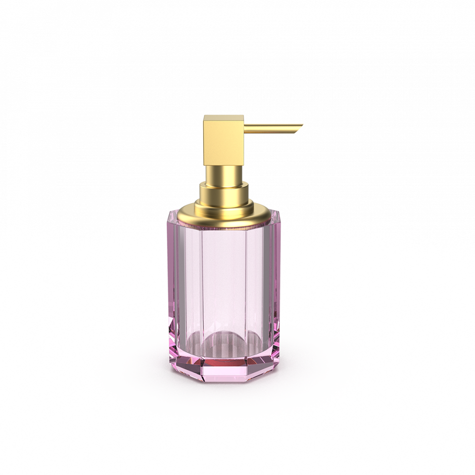 Дозатор мыла Decor Walther Kristall 09436 с фурнитурой матового золотого цвета ФОТО