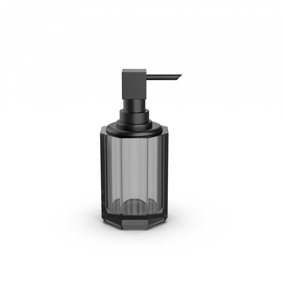 Мыльный дозатор Decor Walther Kristall 09438 с черной фурнитурой ФОТО