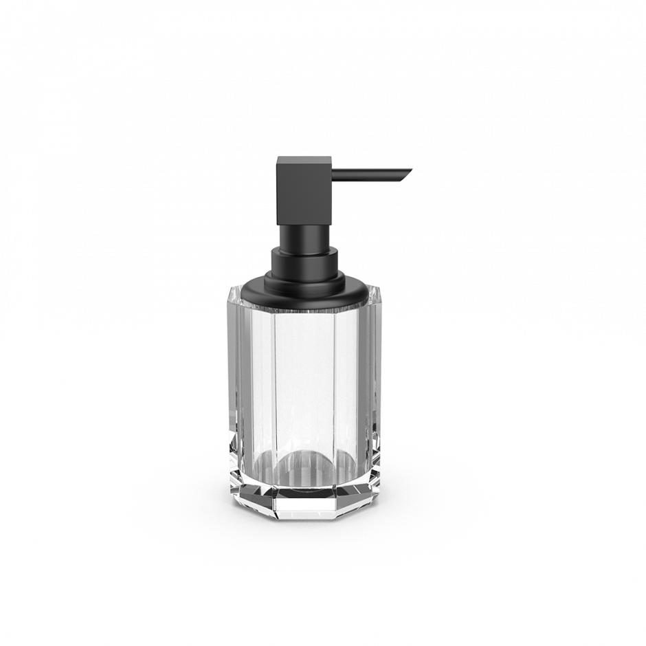 Мыльный дозатор Decor Walther Kristall 09438 с черной фурнитурой ФОТО