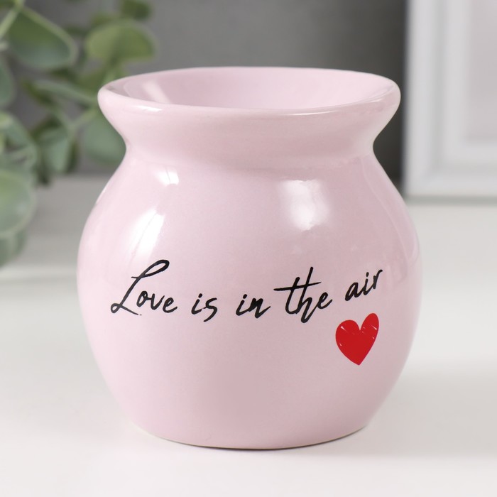 Аромалампа для эфирных масел Love is in the air, керамика, сиреневая 7.2?7.2?7.8 см