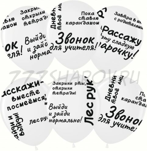 ШАР "ШКОЛЬНЫЕ ЦИТАТЫ"  1 ШТ., 30 СМ. С ГЕЛИЕМ