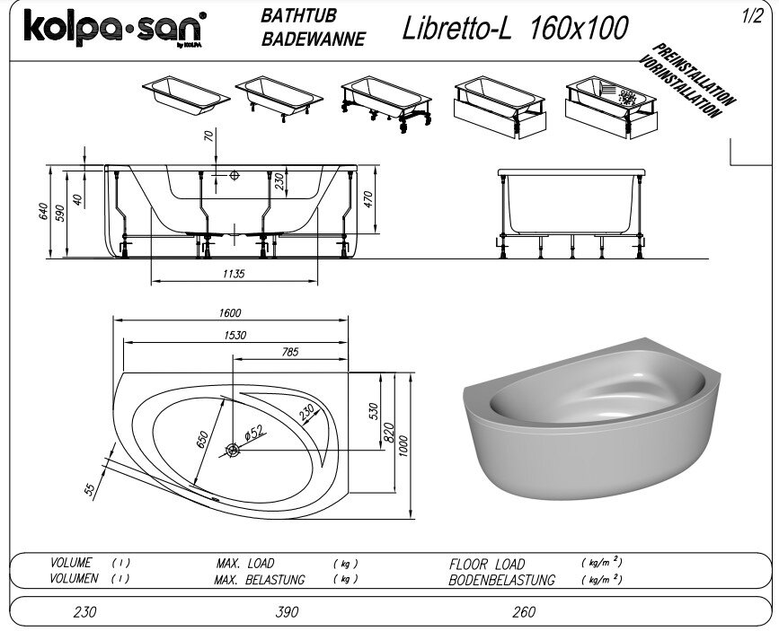 Гидромассажная ванна Kolpa-San Libretto 160x100 левая ФОТО