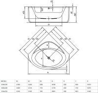 Гидромассажная акриловая ванна Kolpa-San DOLORES 130x130 схема 2
