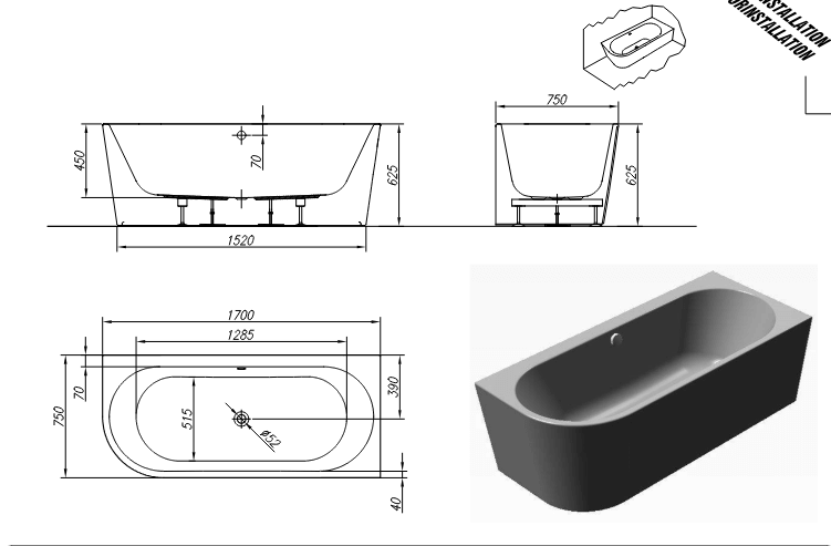 Угловая ванна Kolpa-San Dream SP L 170x75 левая ФОТО