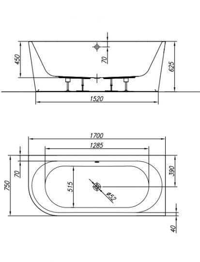 Гидромассажная ванна Kolpa-San Dream SP (Дрим СП) 170x75 схема 2