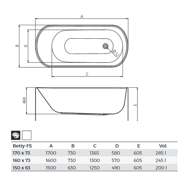 Отдельностоящая акриловая ванна Kolpa-San Betty FS 160x73 ФОТО