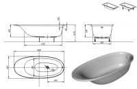 Встраиваемая акриловая ванна Kolpa-San Soft 180x80 схема 2