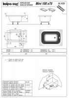 Встраиваемая акриловая ванна Kolpa-San Mini 100x70 схема 2