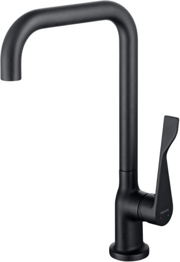 Смеситель для кухни Акватек AQ1083MB ВЕГА  квадратный излив, матовый черный