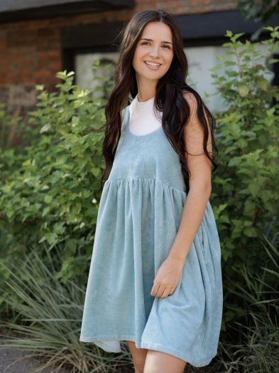 Сарафан Molle из вельвета голубой